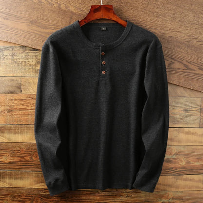 Image of Jeff | Men's Long Sleeve Henley T-Shirt