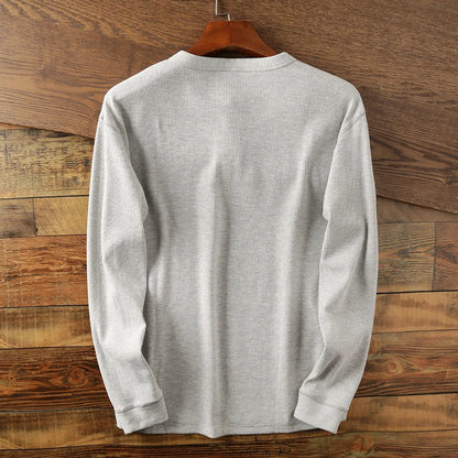 Image of Jeff | Men's Long Sleeve Henley T-Shirt