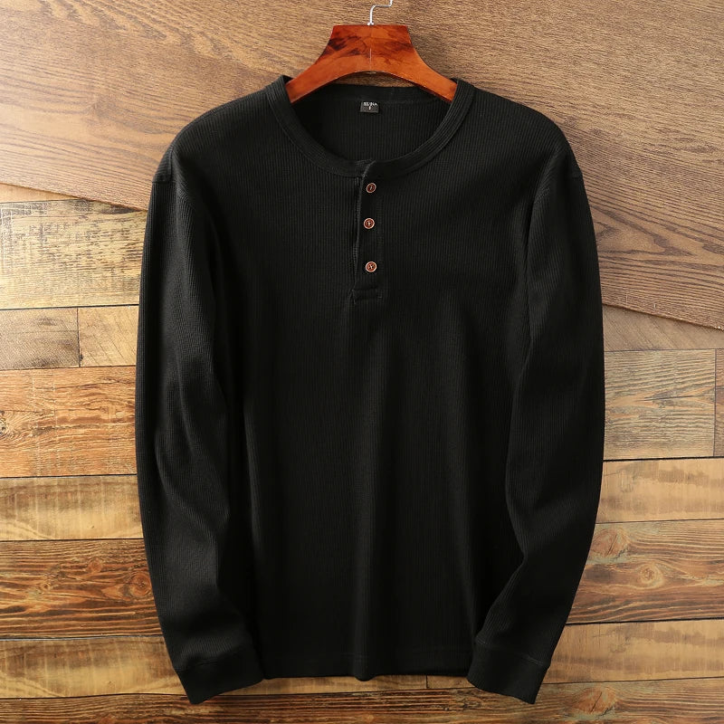 Image of Jeff | Men's Long Sleeve Henley T-Shirt