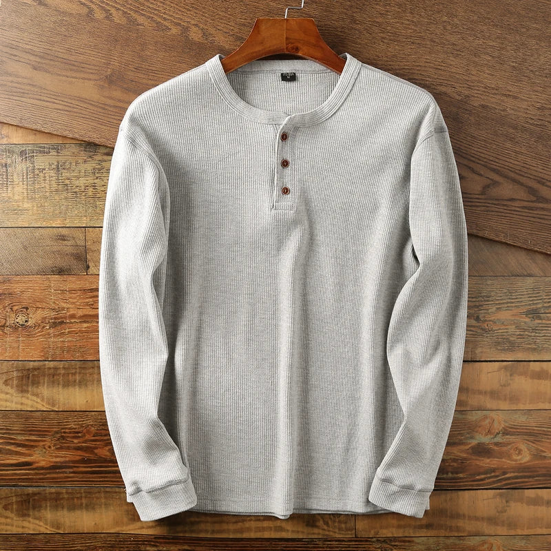 Image of Jeff | Men's Long Sleeve Henley T-Shirt