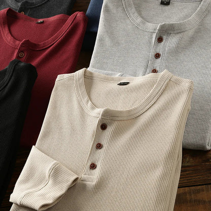 Image of Jeff | Men's Long Sleeve Henley T-Shirt