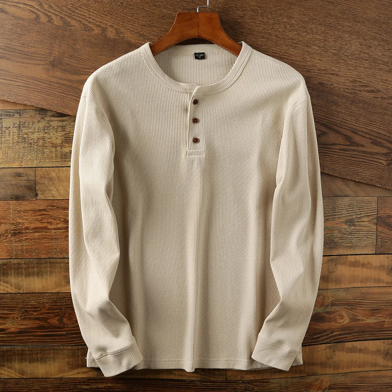 Image of Jeff | Men's Long Sleeve Henley T-Shirt
