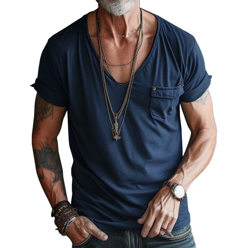 Classic Men's V Neck Tee Shirt - Olytrend
