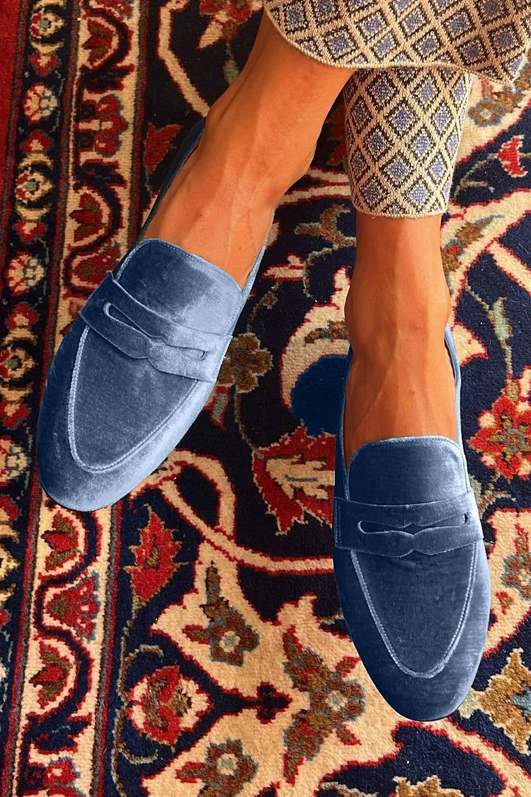 Comfortable Men's Velvet Slip On Shoes - Olytrend