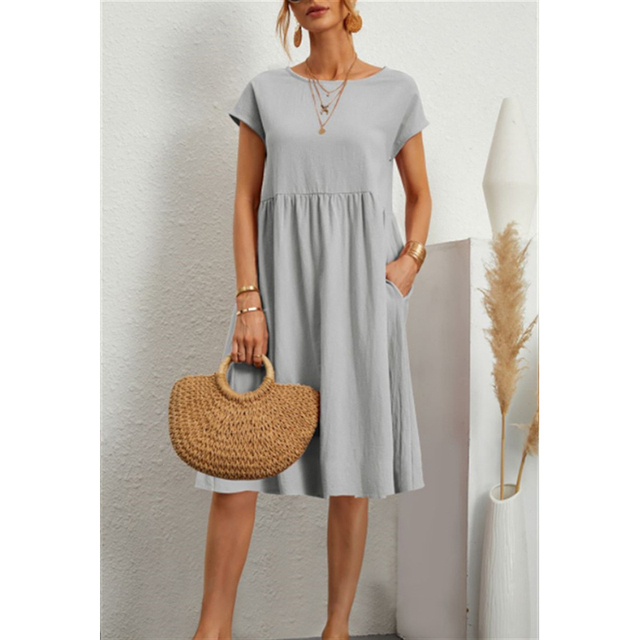 Jersey Summer Dress - Livia-Gray-S-Nora Luxe