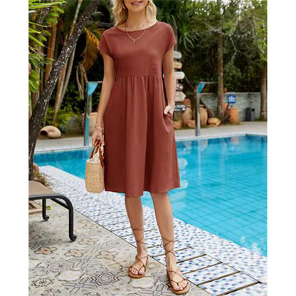 Jersey Summer Dress - Livia-Orange-S-Nora Luxe