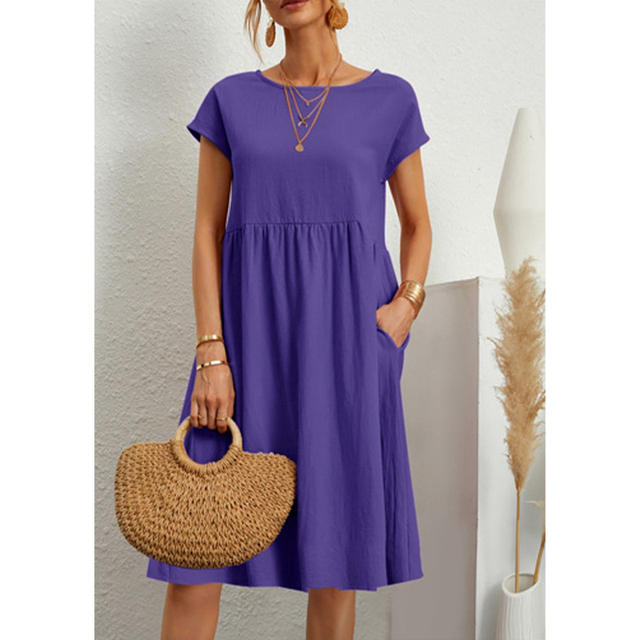 Jersey Summer Dress - Livia-Purple-S-Nora Luxe