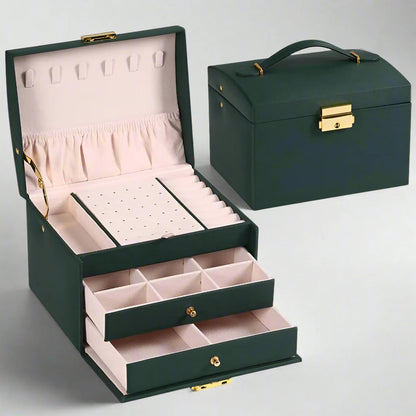 Luxury Velvet 3 Drawer Jewelry Box - Pexav