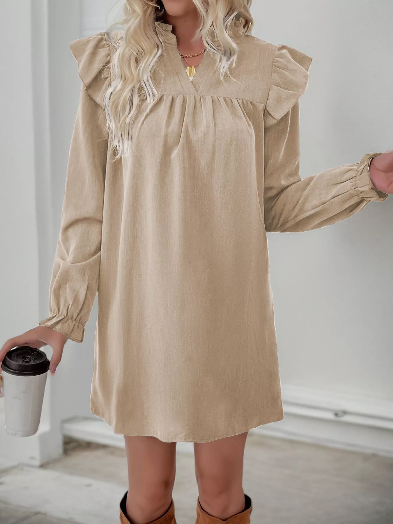 Chic Ladies' Ruffled Mini Dress - Olytrend
