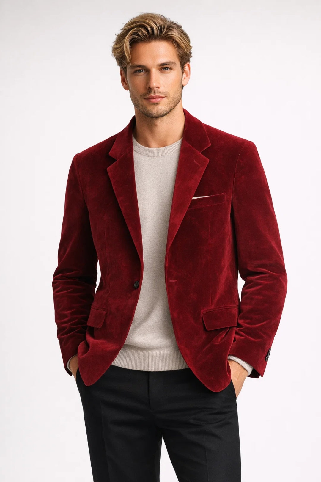 Men's Classic Velvet Suit Jacket - Olytrend