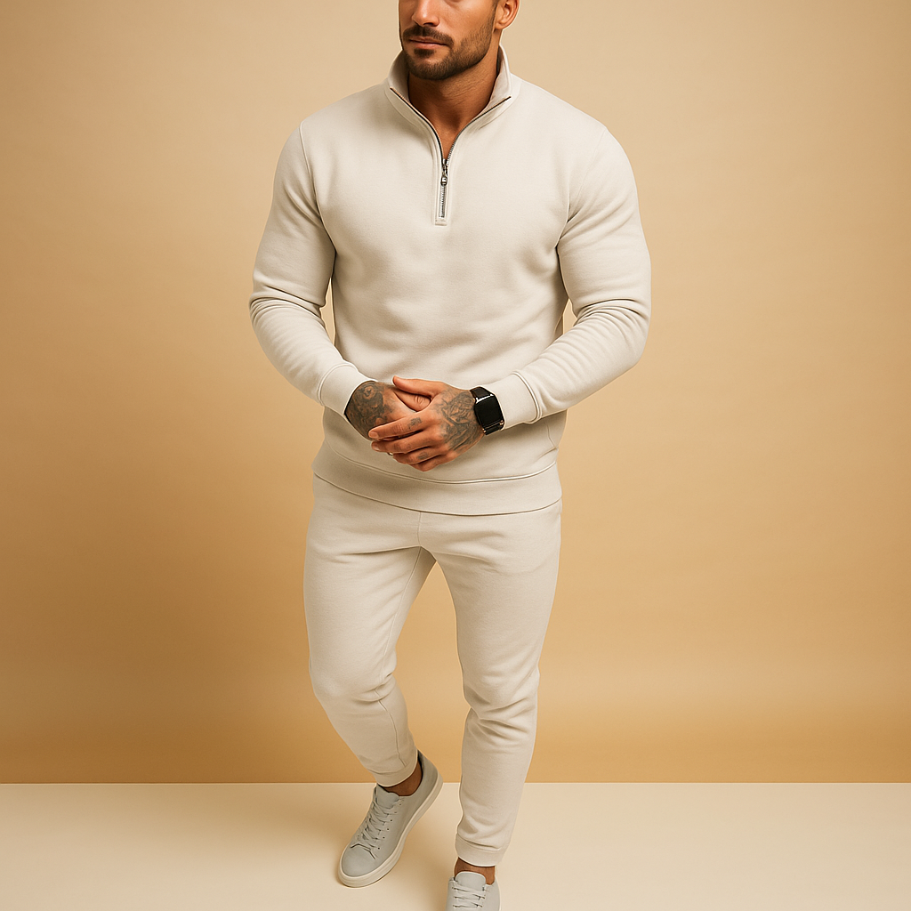 Men's Athletic Tracksuit with Zip Top and Joggers