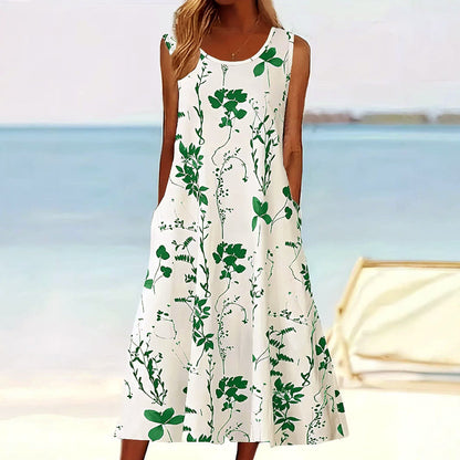Image of Jolene | Women's Sleeveless A-Line Midi Dress