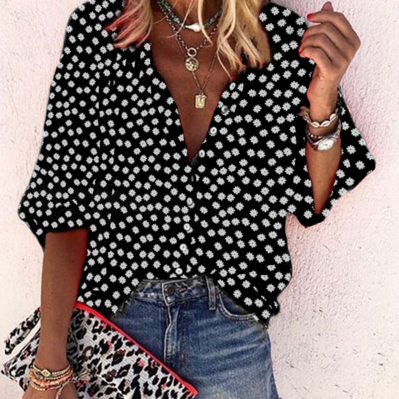 Image of Joy | Women's Button-Down Floral Blouse