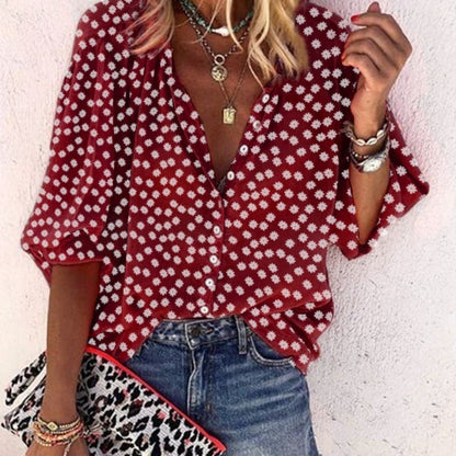 Image of Joy | Women's Button-Down Floral Blouse