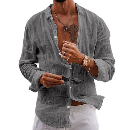 Relaxed Fit Men's Linen Summer Shirt - Nocini