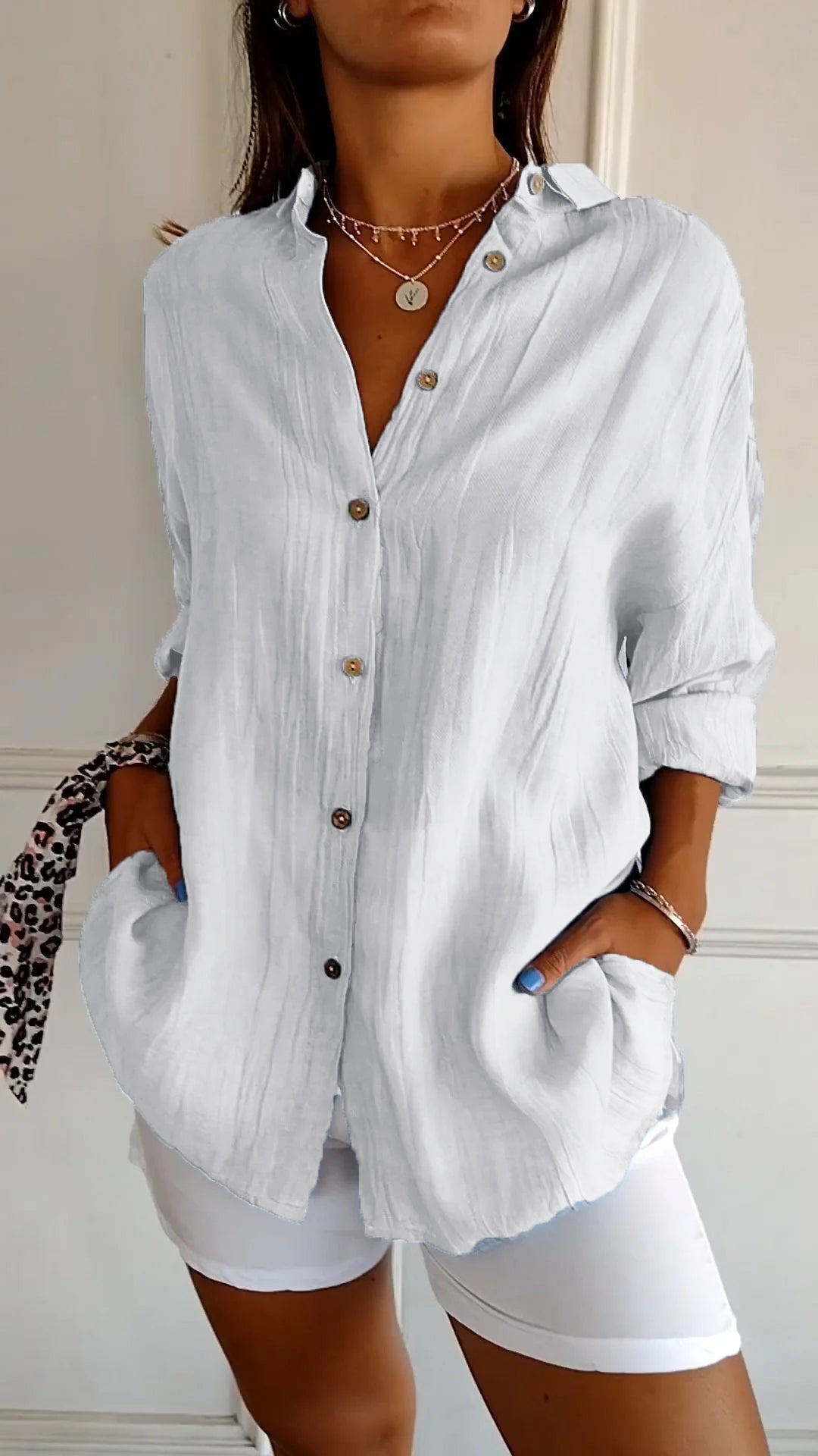 Classic Fit Women's Button Front Shirt - Olytrend