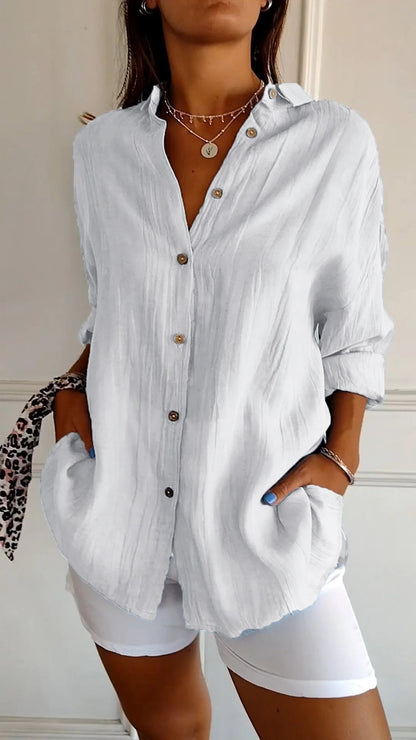 Classic Fit Women's Button Front Shirt - Olytrend