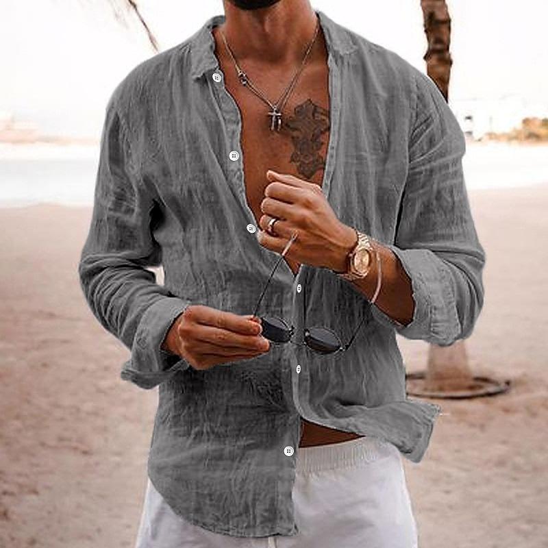 Relaxed Fit Men's Linen Summer Shirt