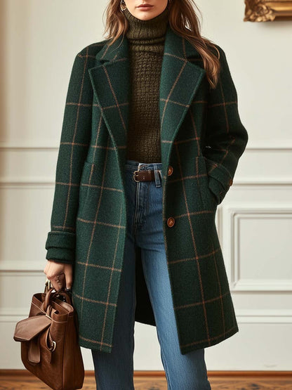 Timeless Plaid Trench Coat - Olytrend