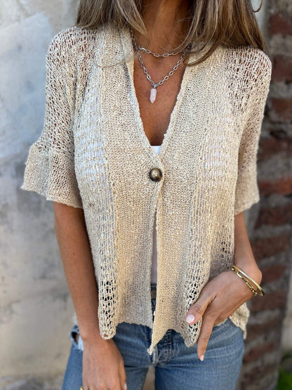 Chic Patterned Blouse - Olytrend