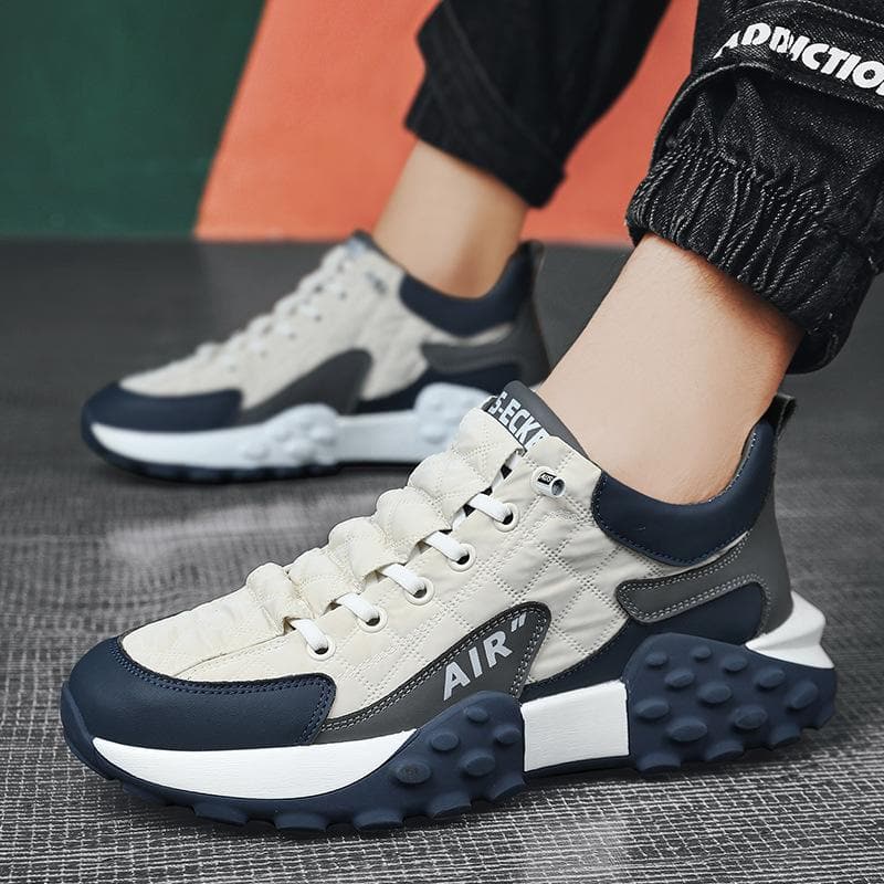 Men's Sneakers - Cushioned Thick Sole - Supportive Adjustable Fit