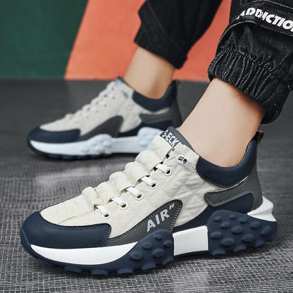 Men's Sneakers - Cushioned Thick Sole - Supportive Adjustable Fit