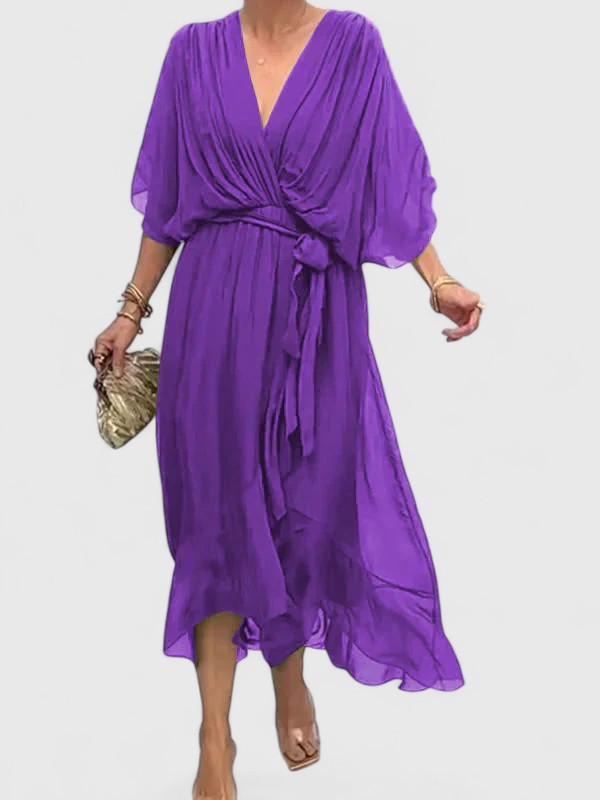 Simple V Neck Summer Dress