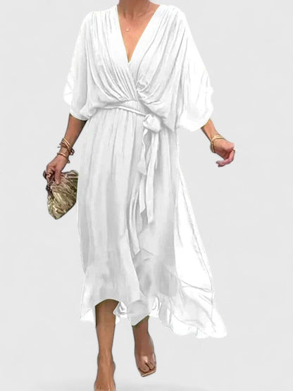 Simple V Neck Summer Dress