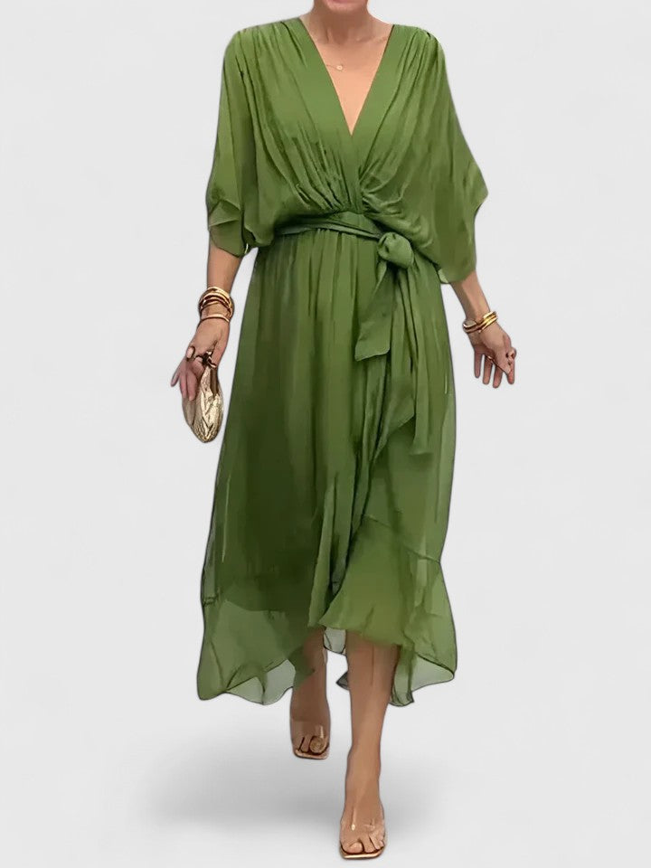 Simple V Neck Summer Dress