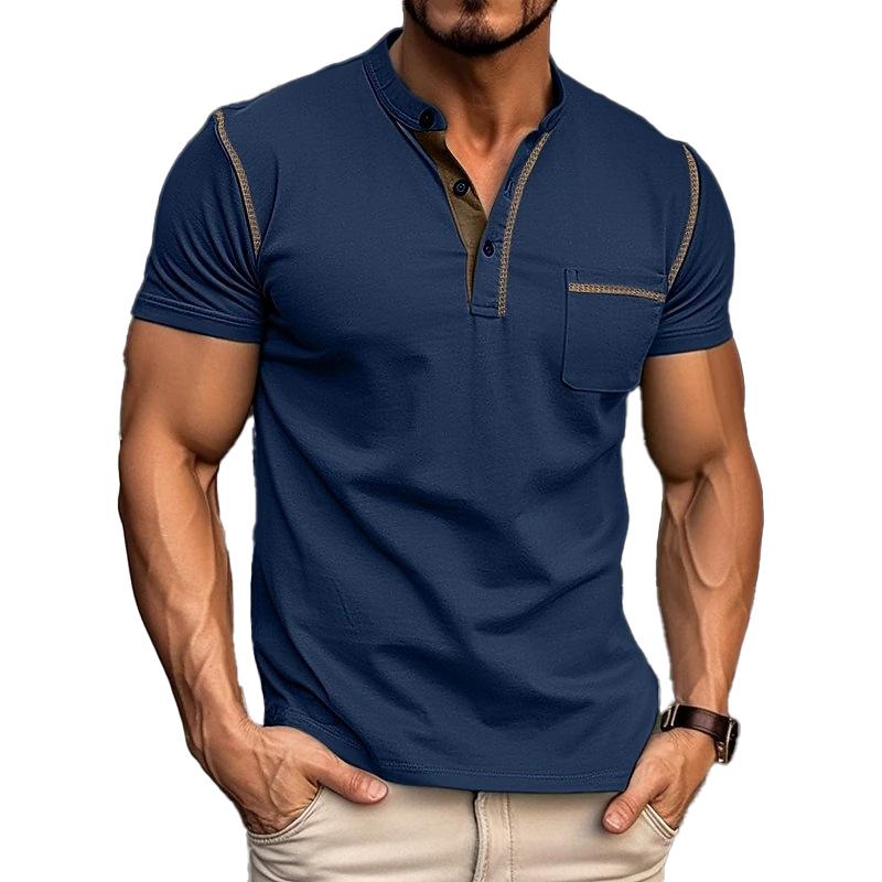 Relaxed Fit Men's Classic Henley Tee Shirt - Nocini