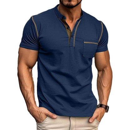 Relaxed Fit Men's Classic Henley Tee Shirt - Nocini