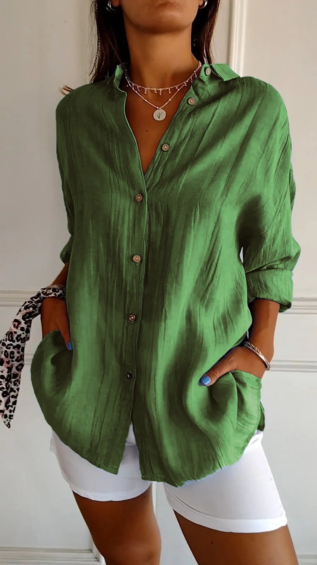 Classic Fit Women's Button Front Shirt