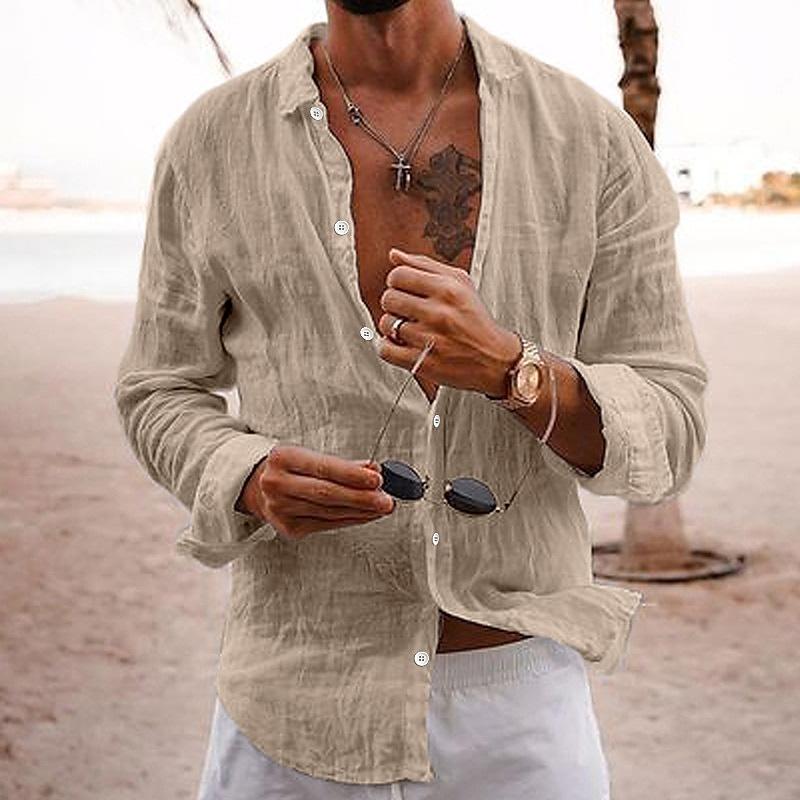 Relaxed Fit Men's Linen Summer Shirt