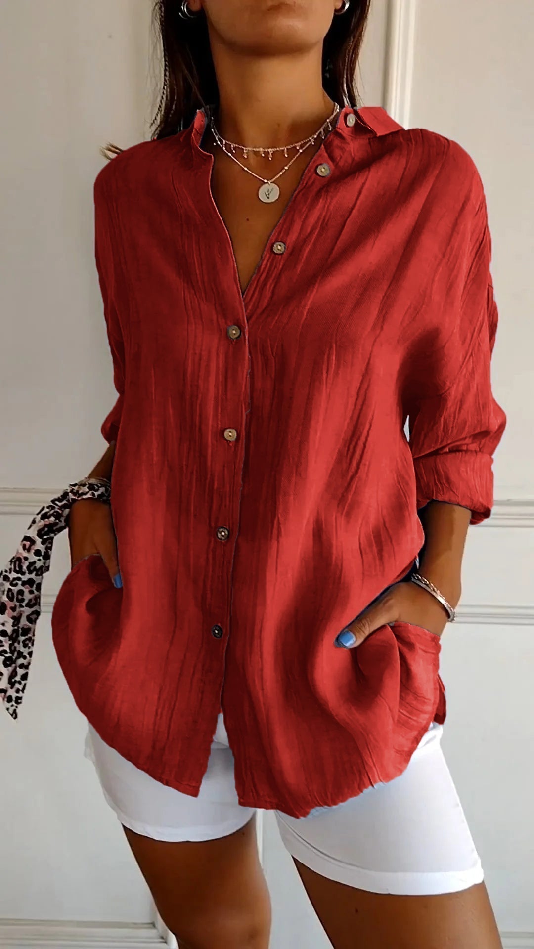 Ladies Lightweight Summer Blouse Shirt