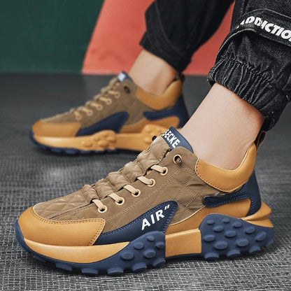 Men's Sneakers - Cushioned Thick Sole - Supportive Adjustable Fit