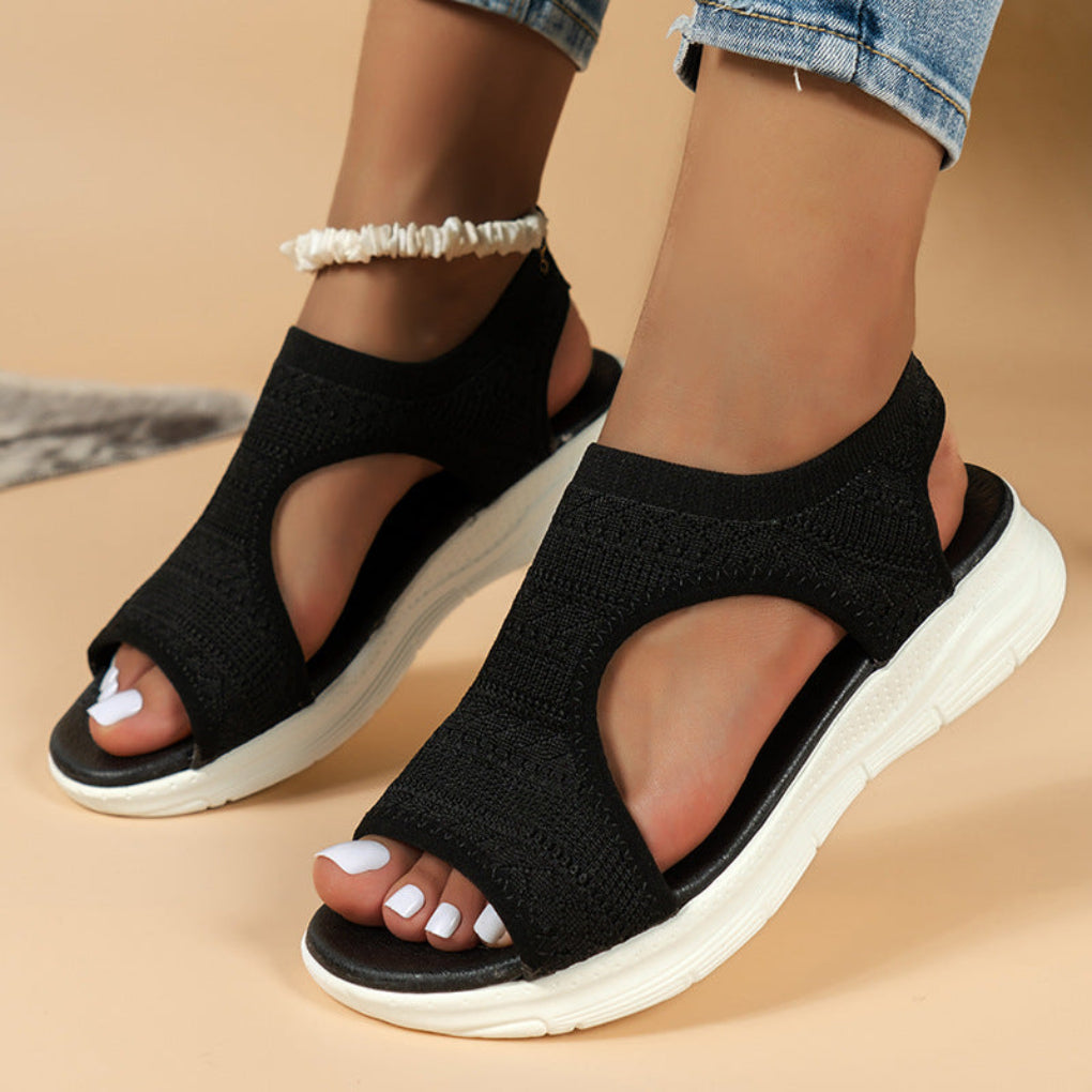 Comfortable Heeled Summer Slide Sandals - Olytrend
