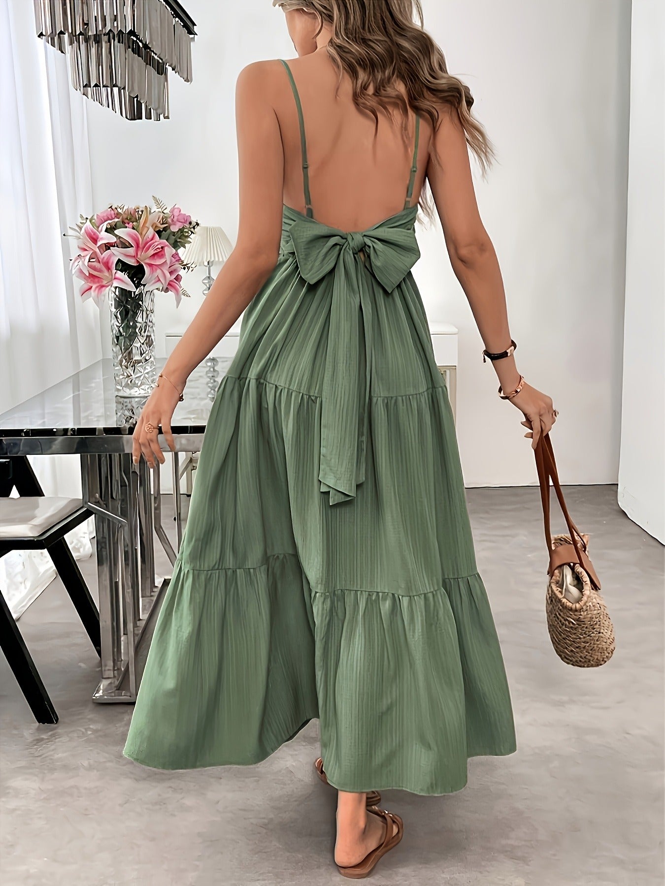 Elegant Ladies' Strapless Flowy Long Dress - Olytrend