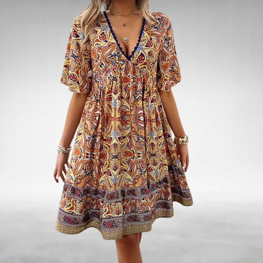 Image of Julia | Women's V-Neck Mini Dress
