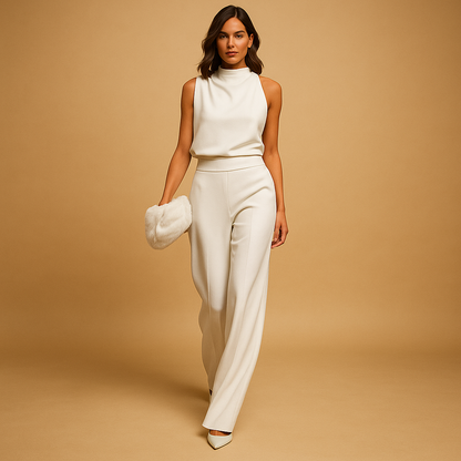 Flattering Wide Leg Women's Jumpsuit