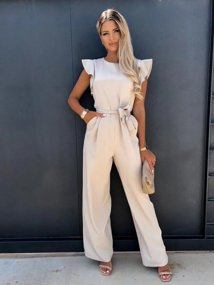 Floral Ruffle Women's Jumpsuit - Pexav