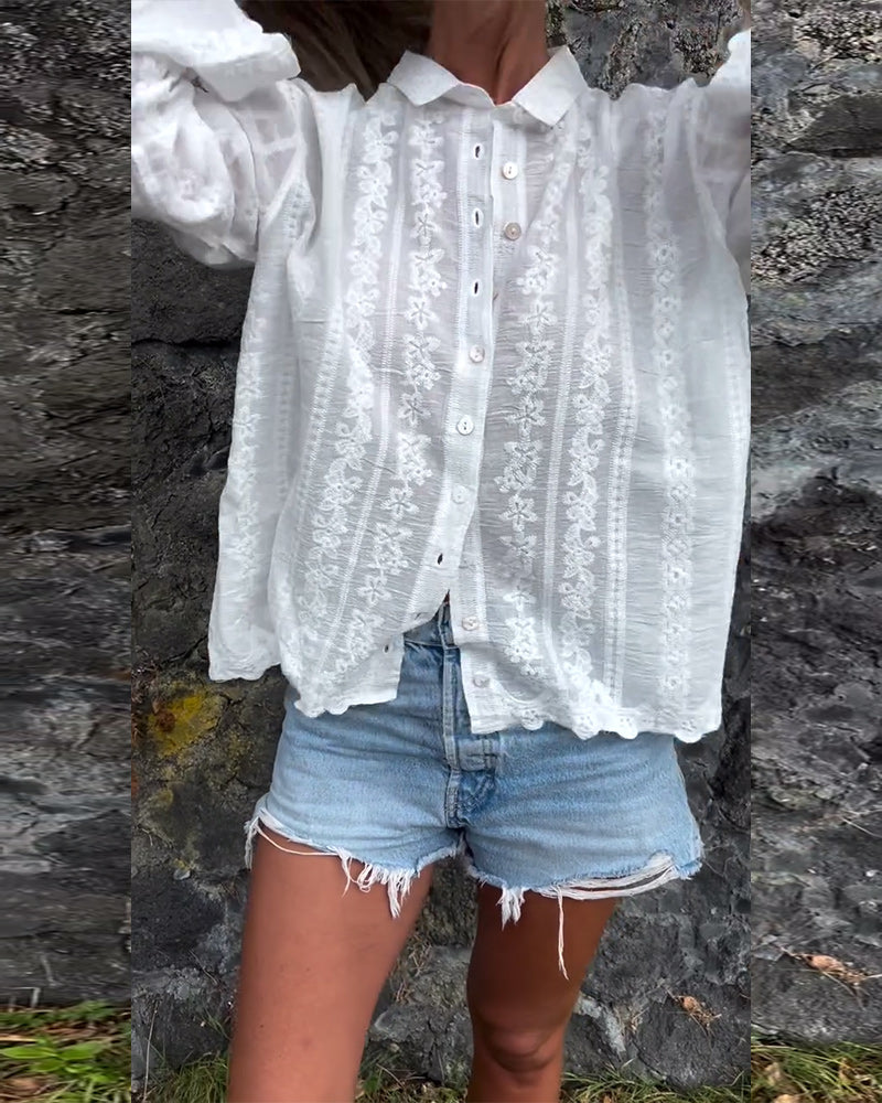 Image of Karen | Women's Button-Down Relaxed Fit Blouse