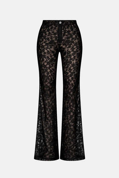 Elegant Women's Lace Wide Leg Pants - Olytrend