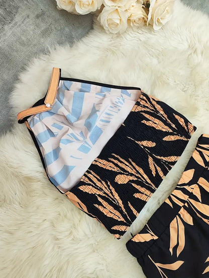 Image of Karina | Women's Halter Top Two-Piece Set