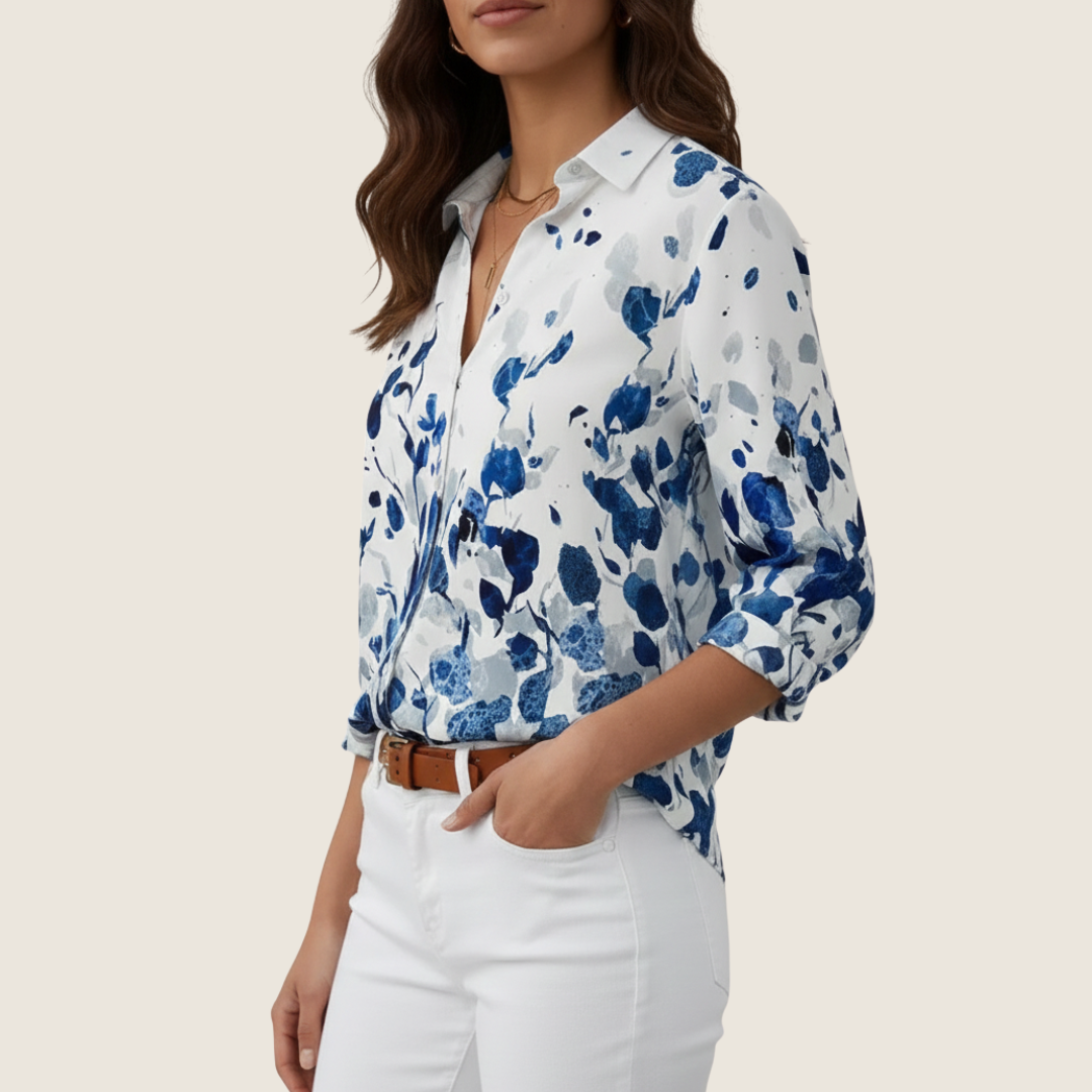 Image of Katelyn | Women's Button-Down Floral Blouse