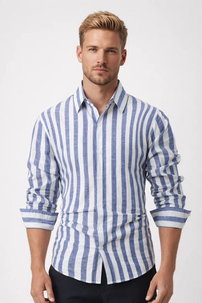 Classic Men's Striped Dress Shirt - Olytrend
