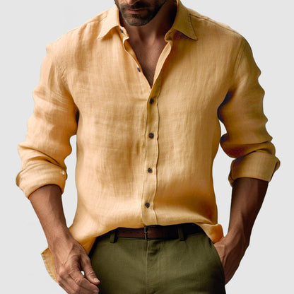 Relaxed Fit Men's Long Sleeve Dress Shirt - Olytrend