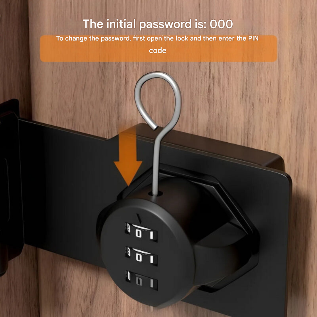 Keyless Combination Lock - SecureCode-Black-Nora Luxe