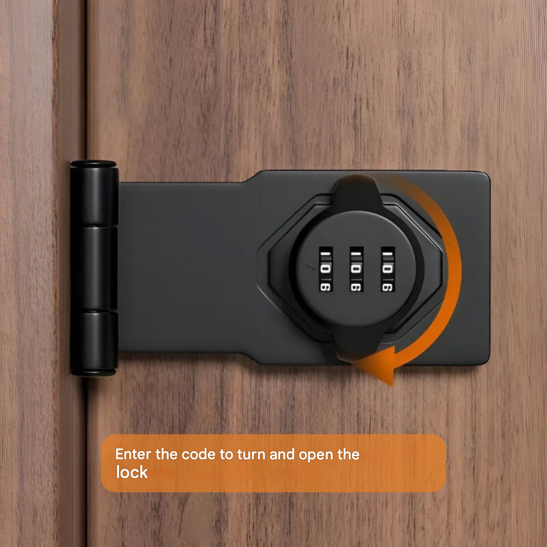 Keyless Combination Lock - SecureCode-Black-Nora Luxe