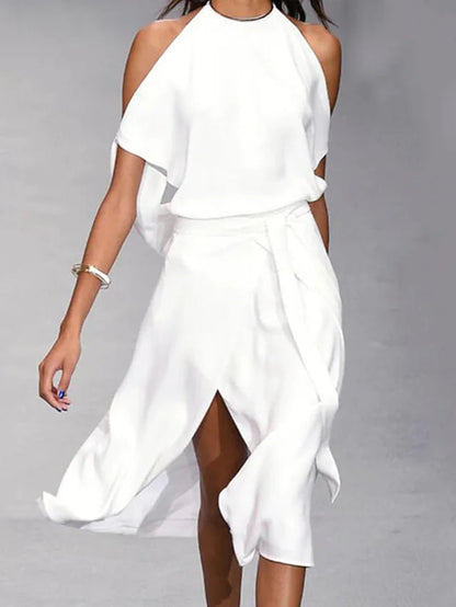 Elegant Backless Mid Length Dress