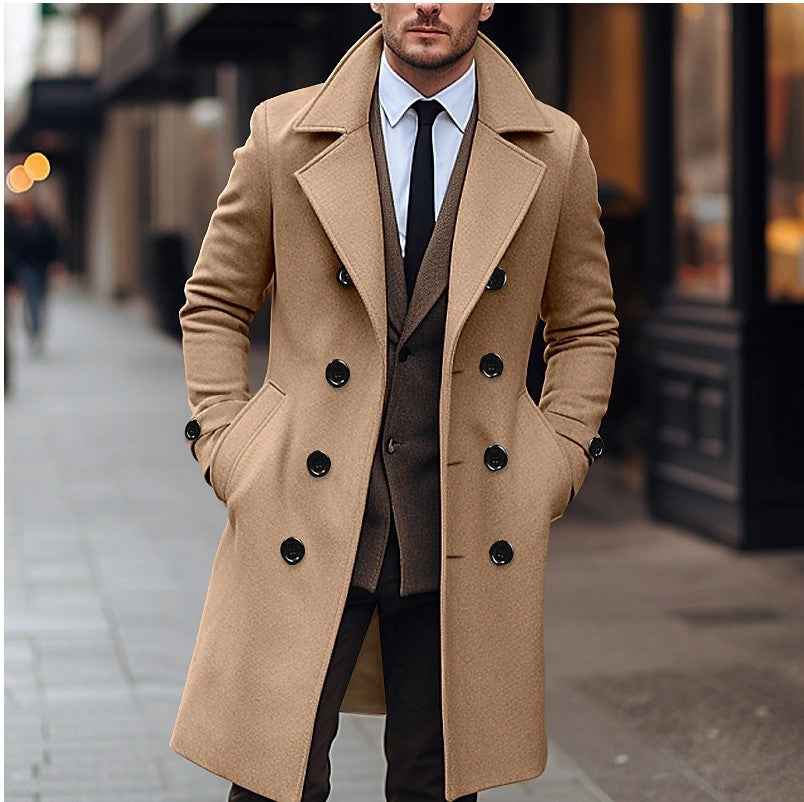 Warm Double Breasted Long Winter Coat - Nocini